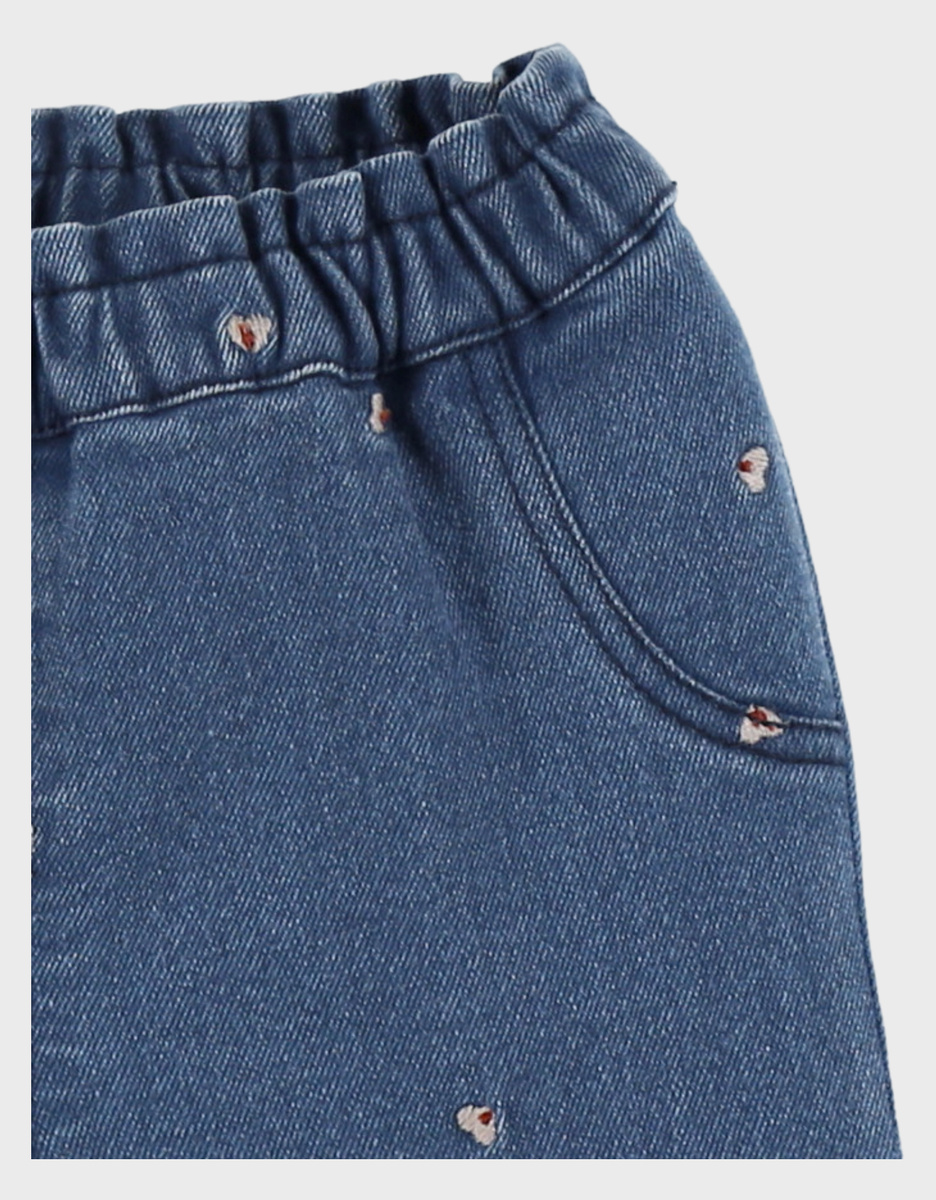 Pantalon en denim brodé