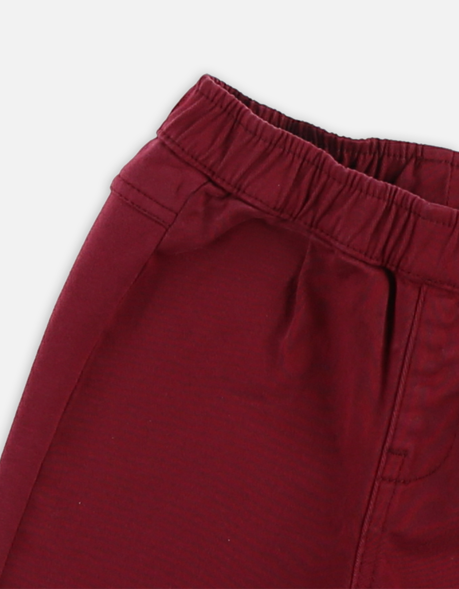 Pantalon "style & confort" en twill et molleton, bordeaux