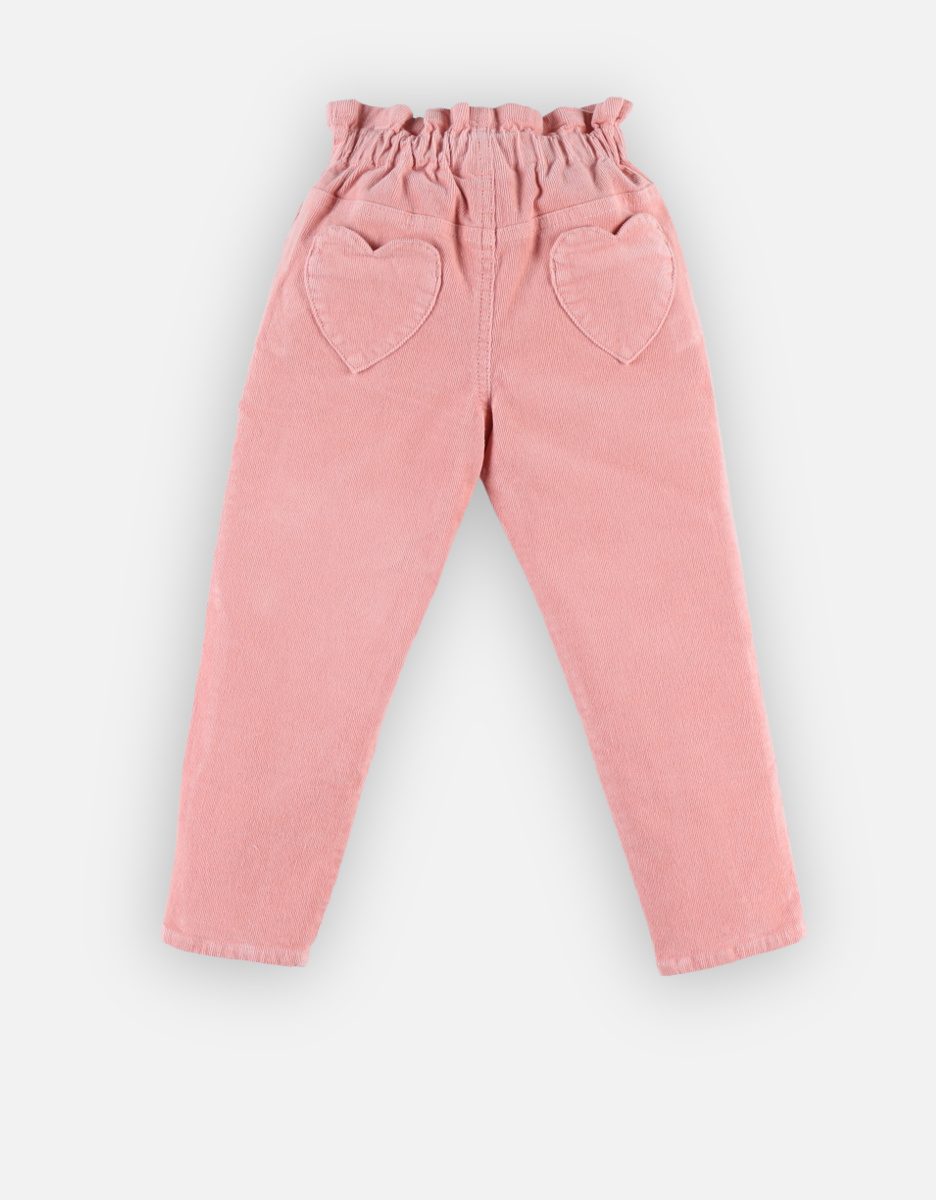 Pantalon en velours côtelé fin, rose clair