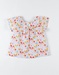 Short-sleeved blouse with butterfly print, multicolor