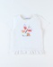 T-shirt met korte mouwen en vlinderprint, ecru