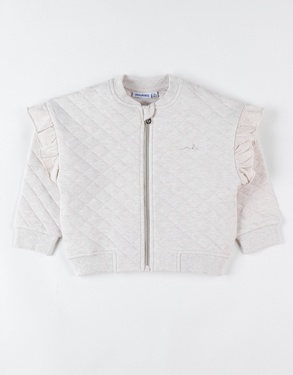 Quilted zipped jacket, heather beige