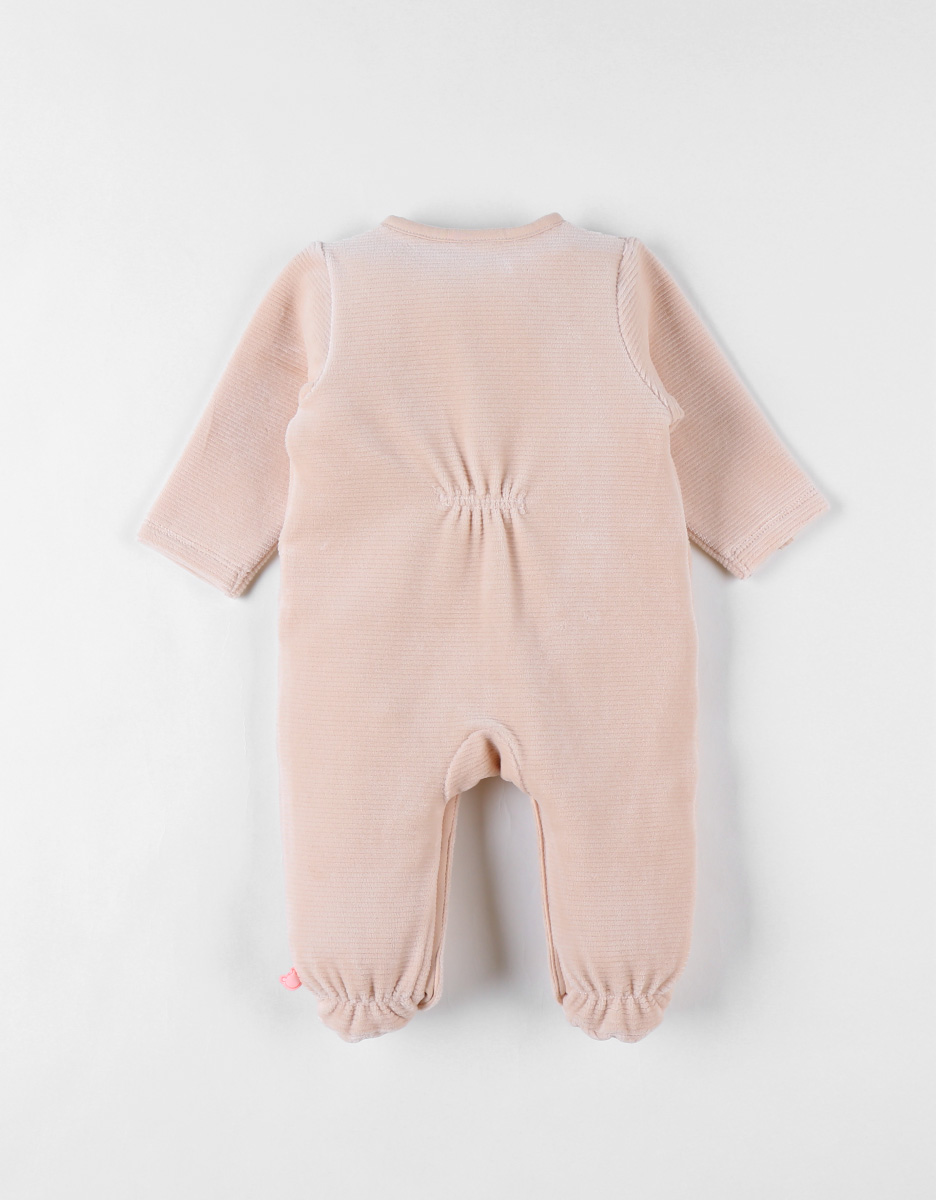 Velvet cheetah 1-piece pyjamas, powder