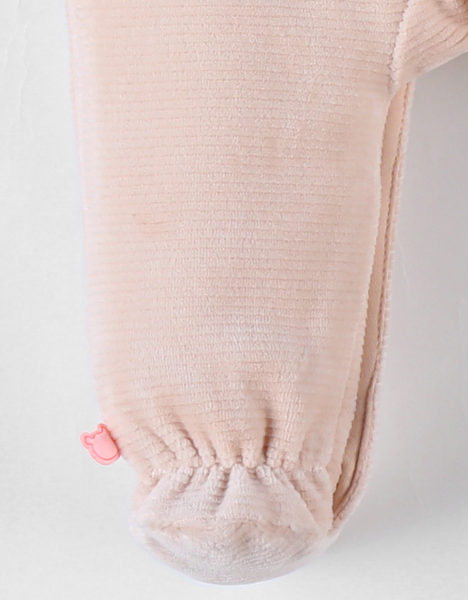 Velvet cheetah 1-piece pyjamas, powder