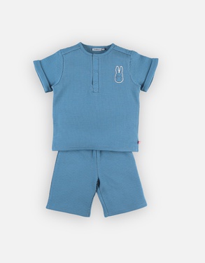 Blue 2-piece pyjama in organic jersey