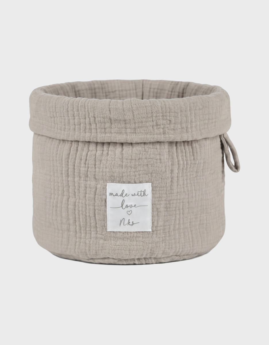 Portable storage basket, organic cotton