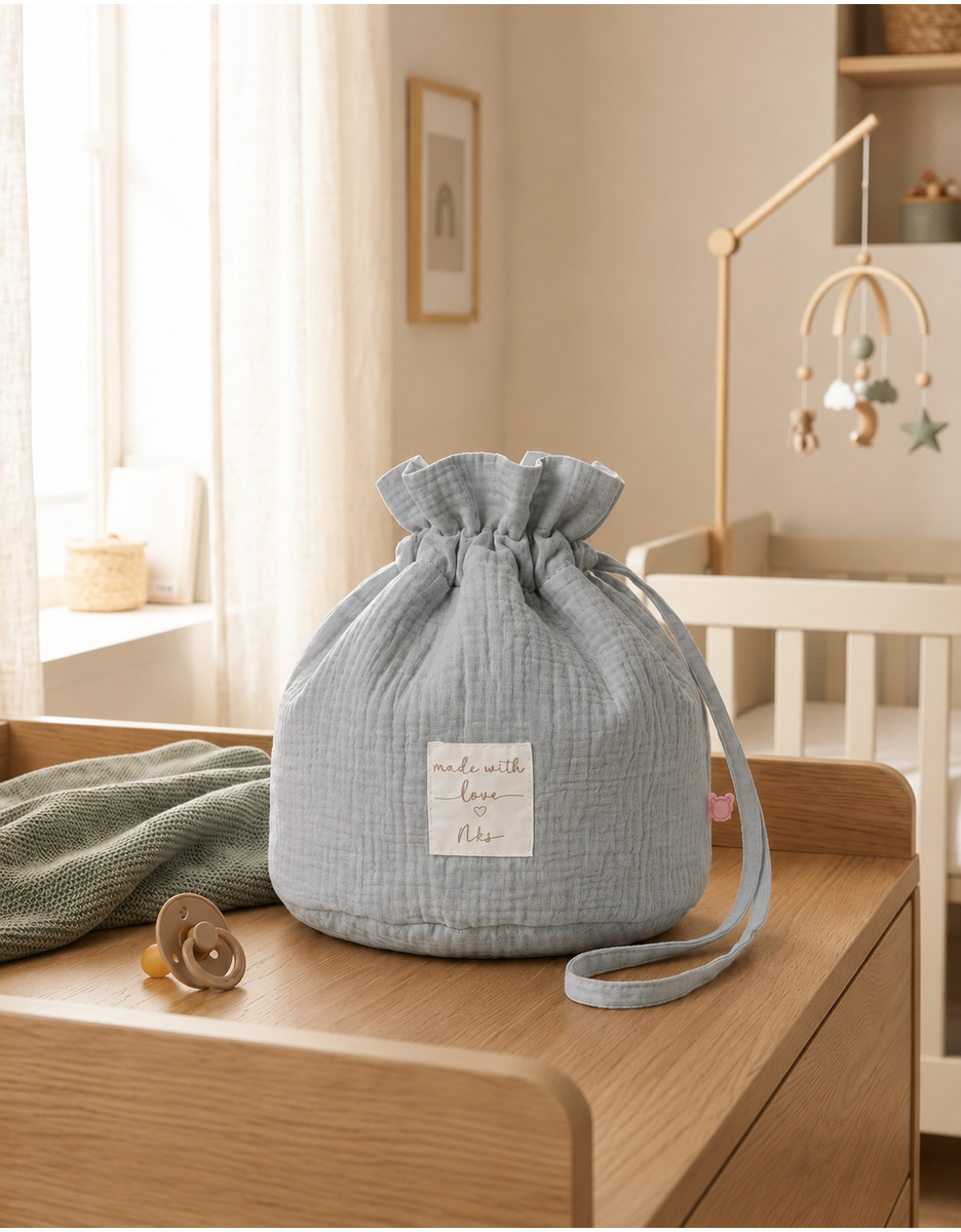 Portable storage basket, organic cotton