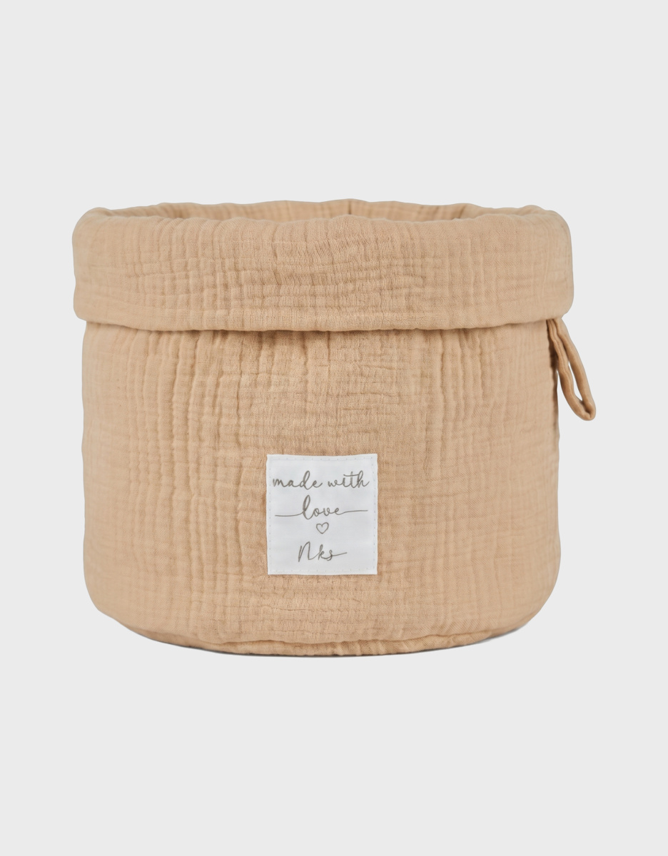 Portable storage basket, organic cotton