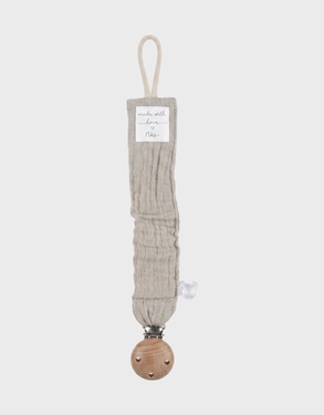Universel pacifier clip - Organic cotton - Beige