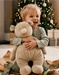 Peluche ours beige Nouky 40 cm avec pochon cadeau