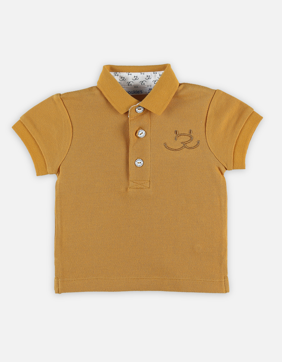 Short-sleeved polo, yellow