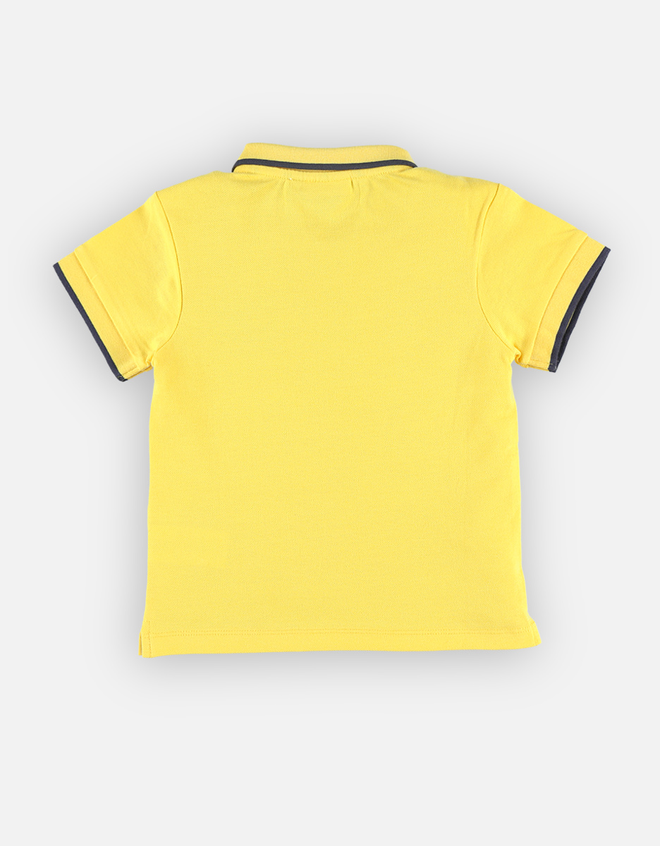 Cotton piqué polo shirt, yellow