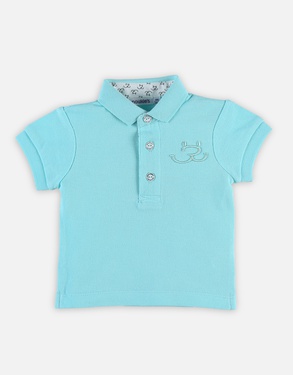 Short-sleeved polo, turquoise