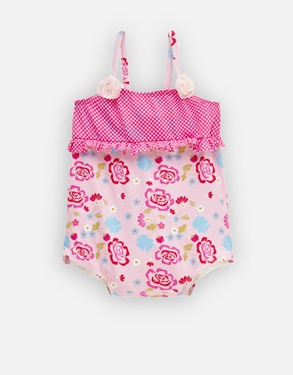 Pom-Pom Pink Baby Swimsuit Double Protection
