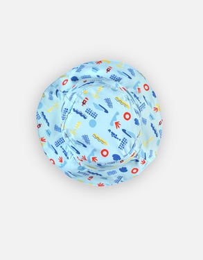 Hat with prints, blue