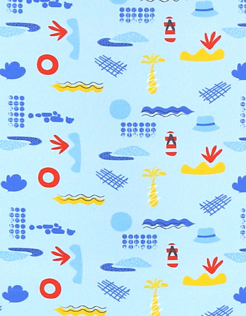 UV zwempak met prints, blauw
