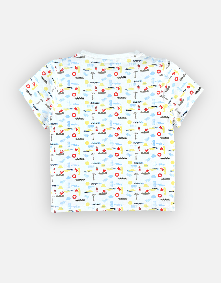 Jersey t-shirt with all over print, off-white