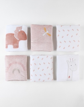 Bed- en parkomrander voor baby's ecru/poederroze