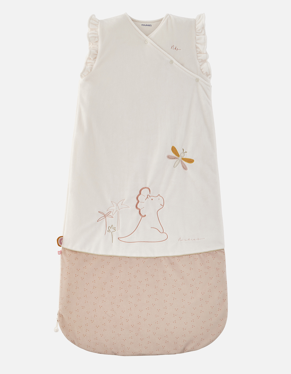 Gigoteuse 100 cm Popsie en Veloudoux®, écru/rose poudré