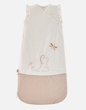 Gigoteuse 100 cm Popsie en Veloudoux®, écru/rose poudré