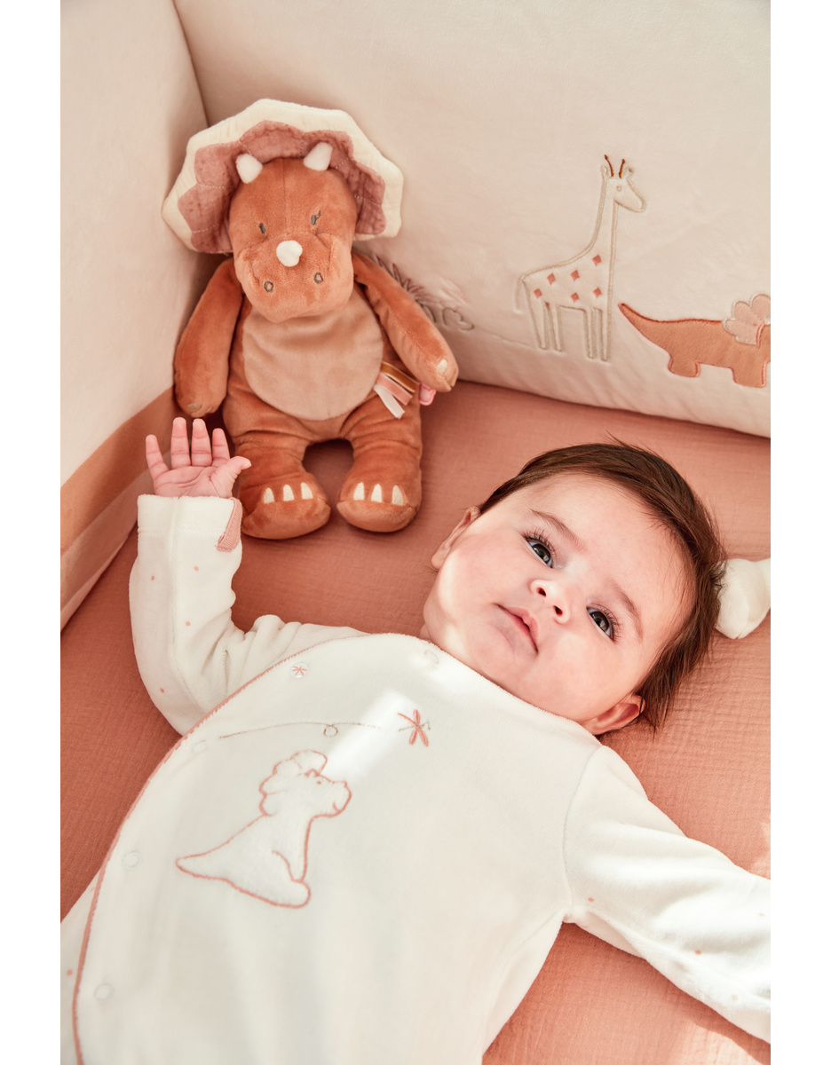 Pyjama 1 pièce Popsie en velours, écru