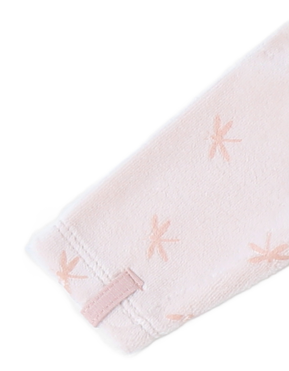 1-delige pyjama uit fluweel met libellen, lichtroze