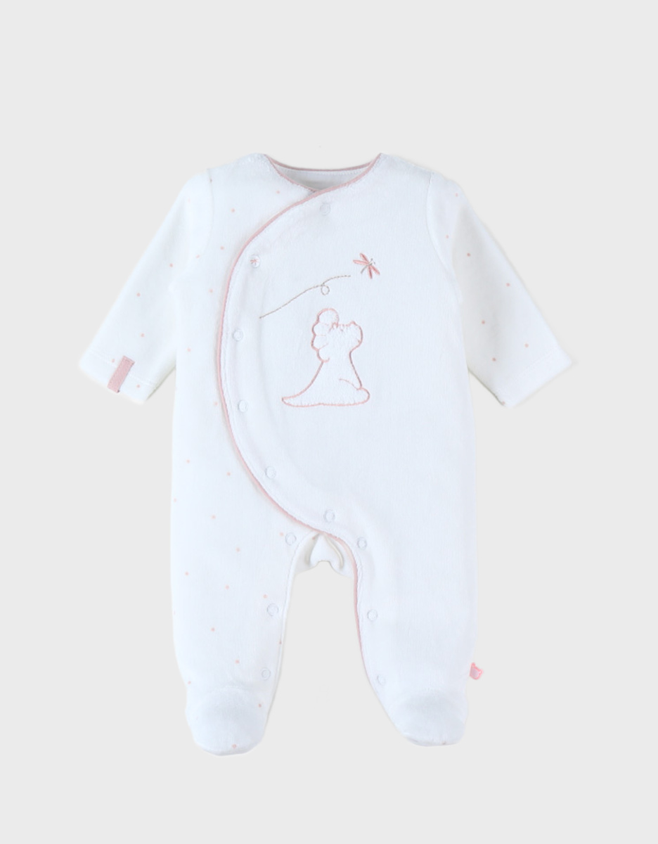 1-piece velvet pyjamas, with Popsie, ecru