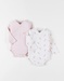 Set met 2 body's met Popsie uit katoen, ecru/roze