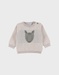 Grey knit sweater with zebra pattern

