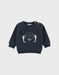 Pull en tricot bleu avec motif tigre