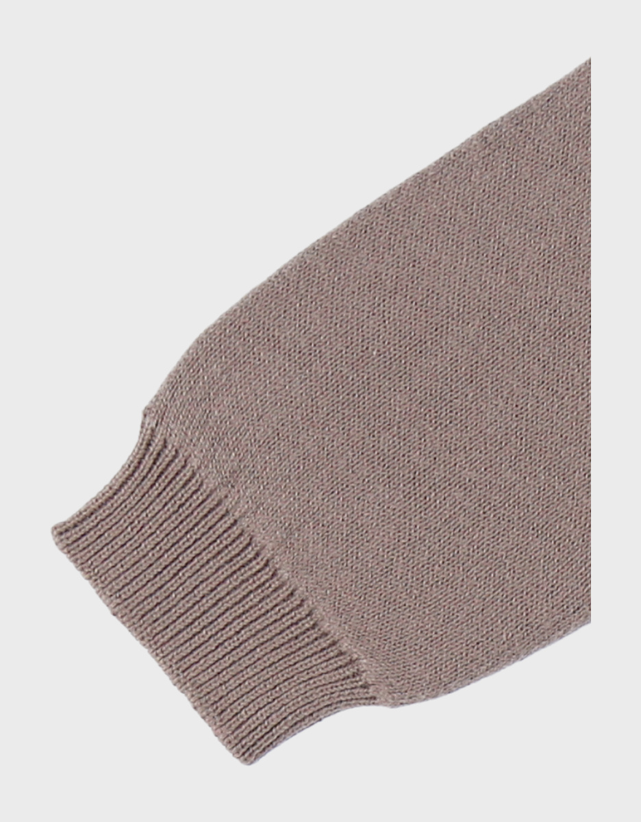 Brown knit sweater with bear pattern
