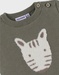 Khaki knit sweater with zebra pattern
