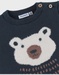 Pull en tricot bleu avec motif ours