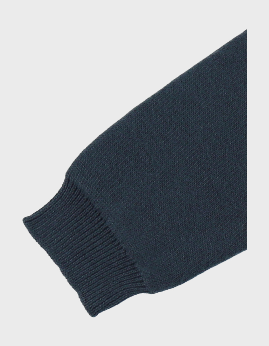 Navy knit sweater with bear pattern
