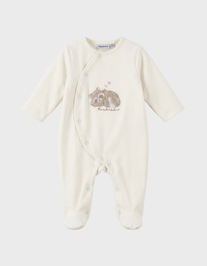 Embroidered baby velvet pyjama - Raku, Lino & Pico
