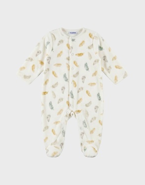 Babypyjama van bedrukt fluweel - Raku, Lino & Pico