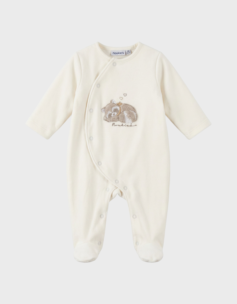 Pyjama en velours bébé brodé – Raku, Lino & Pico