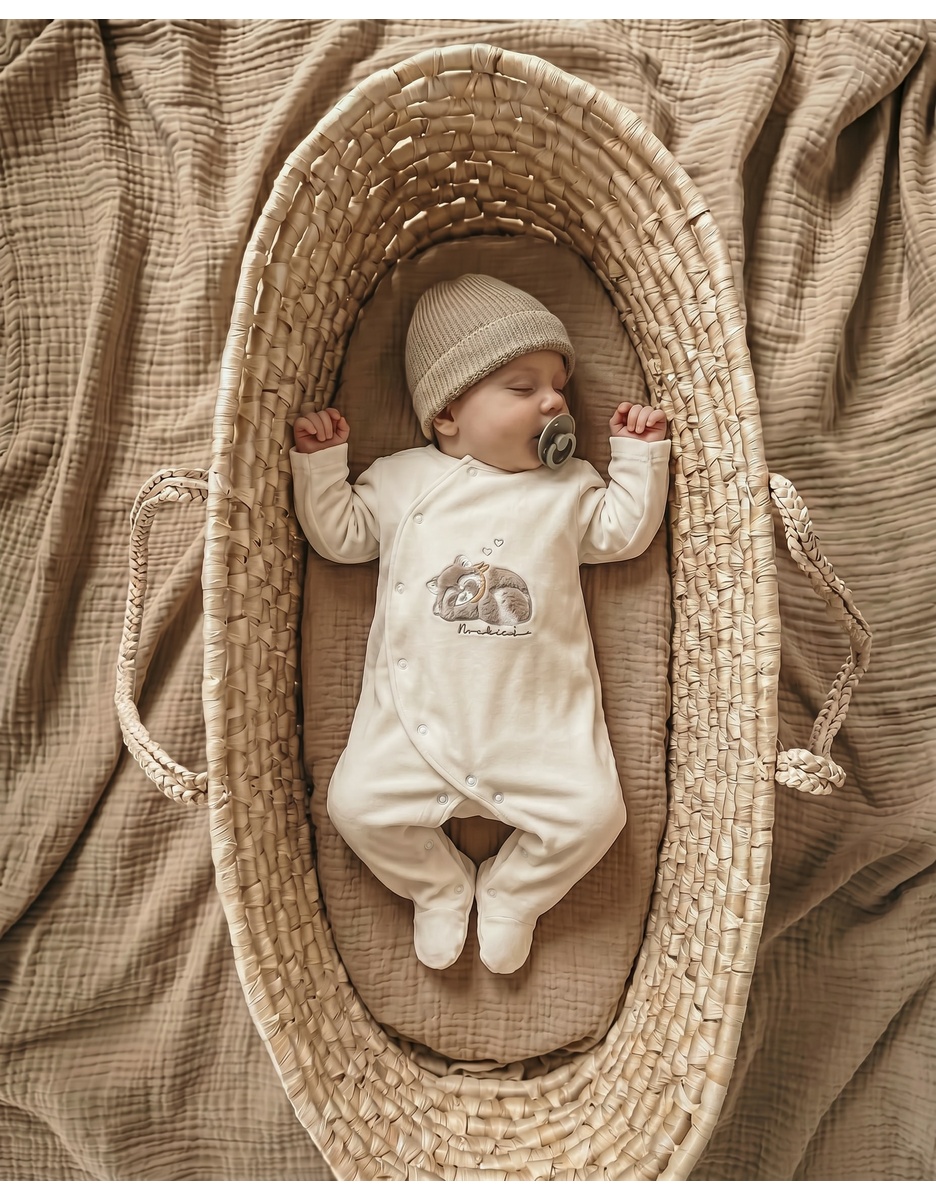 Pyjama en velours bébé brodé – Raku, Lino & Pico