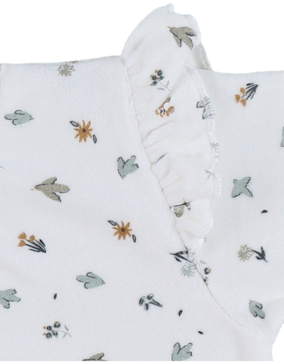 Pyjama van katoen en fluweel met bloemenprint
