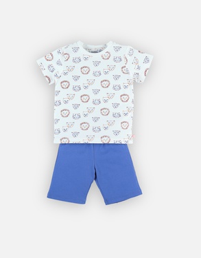 2-piece pyjamas, blue and off-white