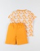 Pyjama 2 pièces à imprimé soleils en jersey, jaune/écru