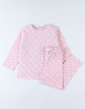 Jersey 2-piece pyjamas with heart print, light pink