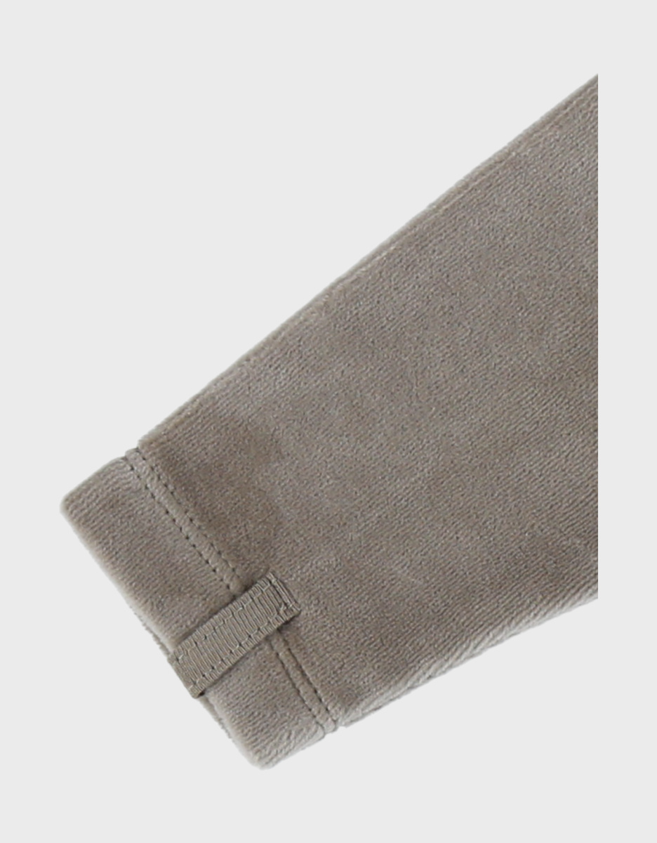 Pyjama bébé en velours kaki brodé zèbre
