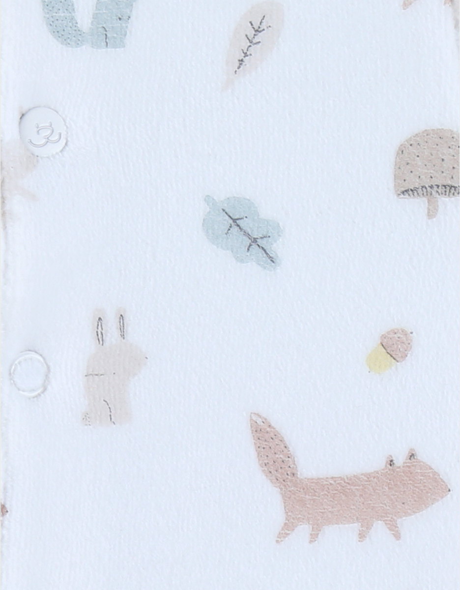 Pyjama bébé en velours blanc à motifs