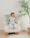 Pyjama bébé en velours aqua à broderie lapin