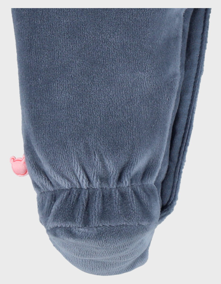 Pyjama bébé en velours bleu avec broderie éléphant