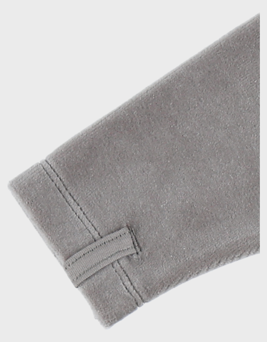 Pyjama bébé en velours kaki avec broderie zèbre