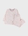 Pyjamaset van velours in roze met bloemen en konijn
