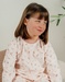 Pyjamaset van velours in roze met bloemen en konijn

