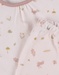 Pyjamaset van velours in roze met bloemen en konijn

